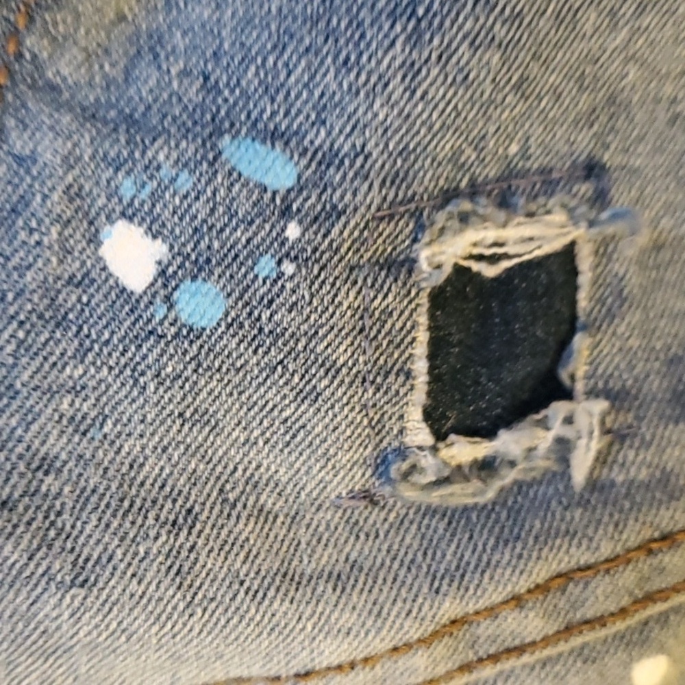 Phat Farm Blue Distress Kids Shorts Size 2t Or 3t See Measurements Rip + Repair - Picture 10 of 12